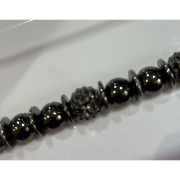 Gun Metal VTG Disco Ball W/ Flat Space Disc Bracelet 8in Rave Whimsygoth Fairy - Picture 4 of 6